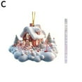 thumbnail image 6 of Snow House Christmas Tree Hanging Pendant,Christmas Snow House Hanging Ornaments,Christmas Decor Tree Houses Hanging Village, 6 of 7