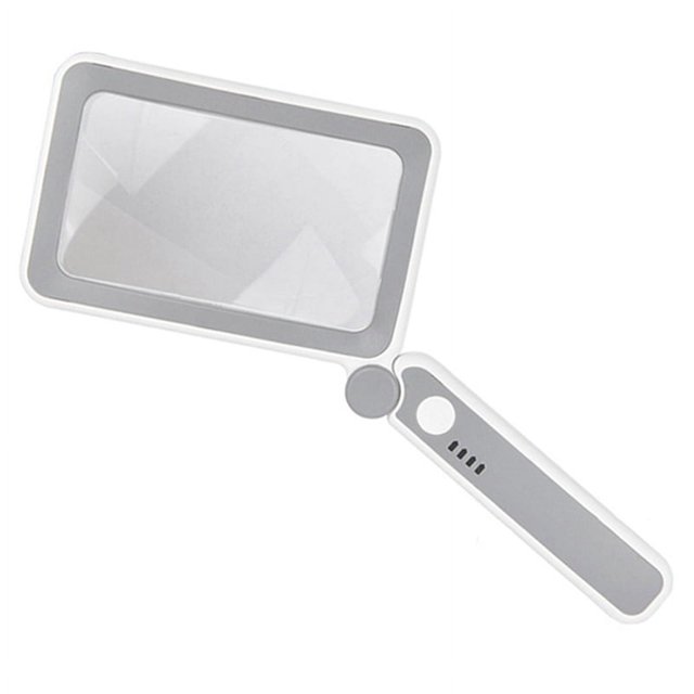 Loupe Éclairée pour Travail de Près Lecture 3.5X Pliable à Main LED Illuminée Rectangulaire