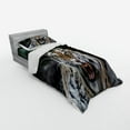 thumbnail image 2 of Ambesonne African Bedding Set 3 Pcs, Roaring Tiger Wildlife, Twin XL, Multicolor, 2 of 2