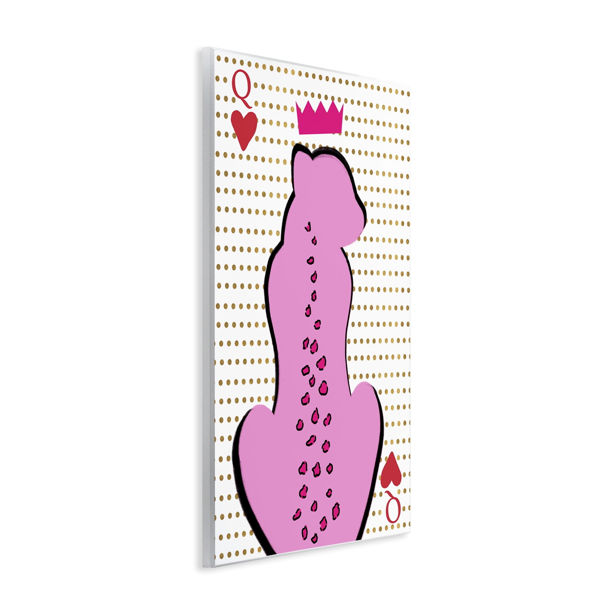 Stupell Industries Queen of Hearts Leopard Entertainment Painting Unframed Art Print Wall Art, 13 x 19
