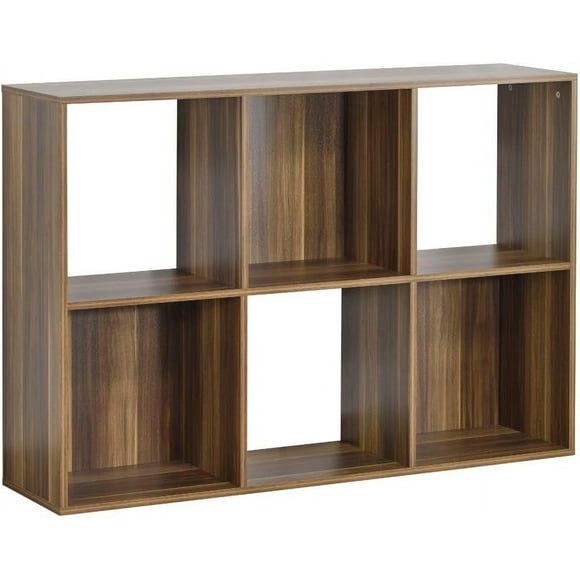 Organizador 6 Cubos Tipo Librero Multiusos FRATELLO MUEBLES Nogal
