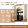 thumbnail image 3 of Walsunny Kitchen Island sur Roulettes avec Rangement, Chariot de Cuisine avec Tiroir et Comptoir, Armoire de Rangement Roulante à Porte Simple Noire, 3 of 7