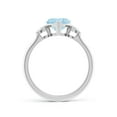 thumbnail image 2 of ANGARA Natural Aquamarine and Diamond Three Stone Engagement Ring in 925 Sterling Silver for Women (Size-7mm) | March Birthstone, Anniversary, Jewelry Gift for Women | Natural Aquamarine Ring, 2 of 9
