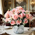 thumbnail image 4 of Ramo de flores artificiales con rosas de seda, peonías, hortensias para hogar, boda, centro de mesa, decoración floral, sin mantenimiento., 4 of 9