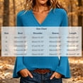 thumbnail image 3 of CQONEPT Womens Ribbed Knit Bell Sleeve Tops Plain Slim Fit V Neck Blouses Dressy Casual Going Out Shirt Tees Daily Wear Work Office Fall Outfits M, 3 of 7