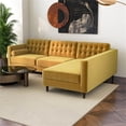 thumbnail image 6 of Pemberly Row Mid-Century Velvet Pillow Back Right-Facing Sectional in Gold, 6 of 7