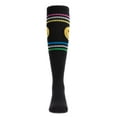 thumbnail image 2 of MeMoi Multi Stripe Smiley Cotton Blend Knee High Sock - Girls - Female, 6, Black, 2 of 2