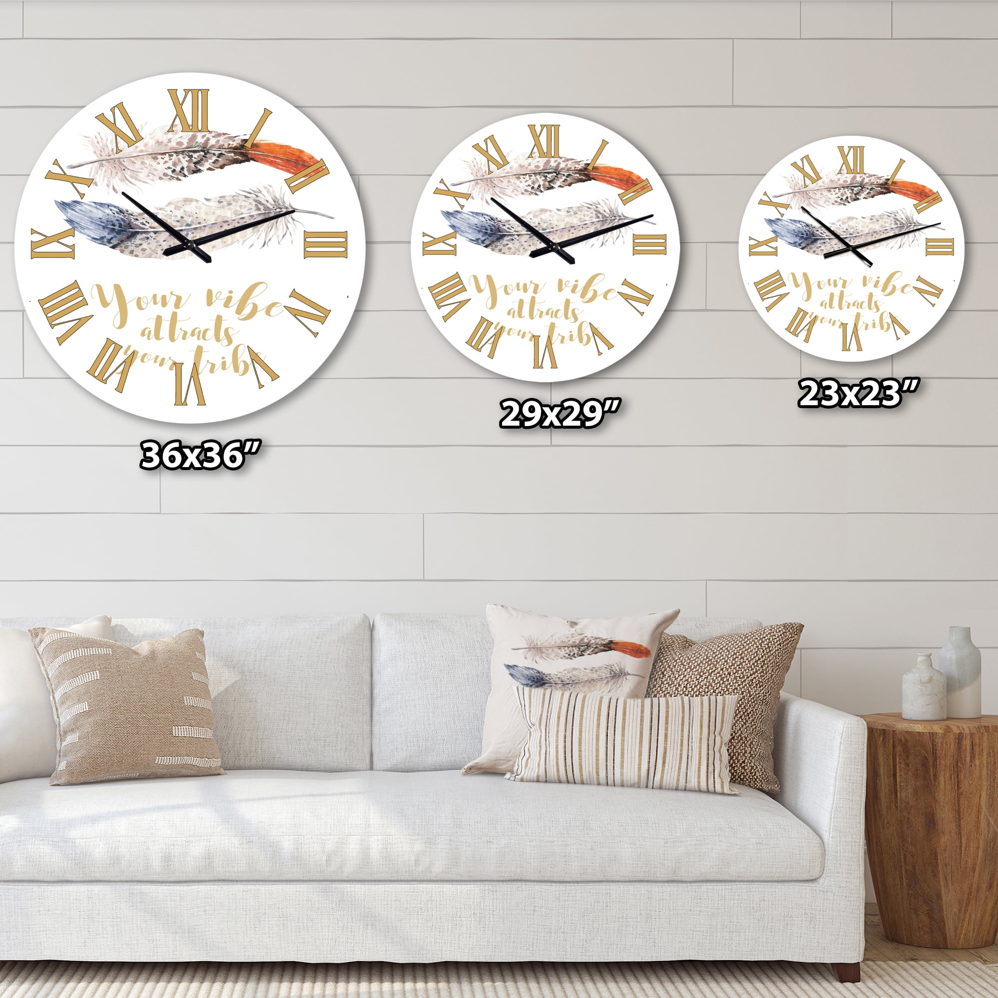 Designart 1 in Quartz Bohemian Wall Clock