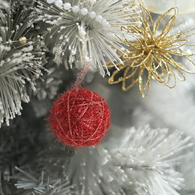 Adornos para Árbol de Navidad de 6 Cm | Bolas Colgantes | Bolas de Poliéster Doradas, Rojas y Plateadas | Decoraciones Festivas | Bolas Navideñas Multiusos para Árboles, Bodas y Fiestas de Año Nuevo
