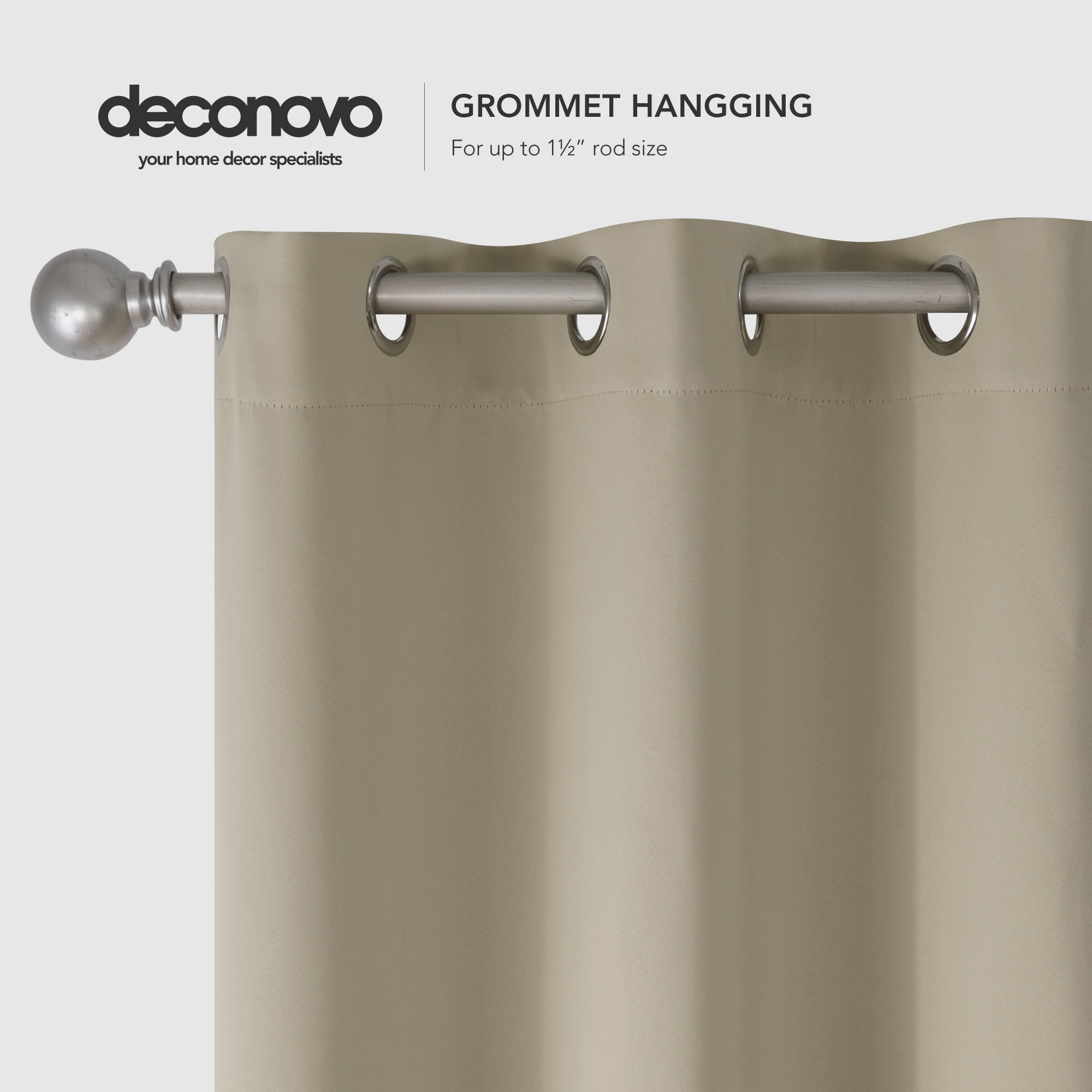 ZOPZO Room Darkening Curtains Pack of 2, Noise Reducing, Beige, 42W x 45L Inch, Energy Saving Thermal Insulated Window Treatment for Bedroom