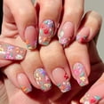 thumbnail image 1 of Flores cortas cuadradas Blruyci de Press on Nails para mujer, 24 unidades, 1 of 7