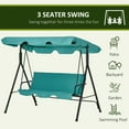 thumbnail image 6 of Outsunny 3-Seat Outdoor Patio Swing Chair with Removable Cushion, Steel Frame Stand and Adjustable Tilt Canopy for Patio, Garden, Poolside, Balcony, Backyard, Green, 6 of 9