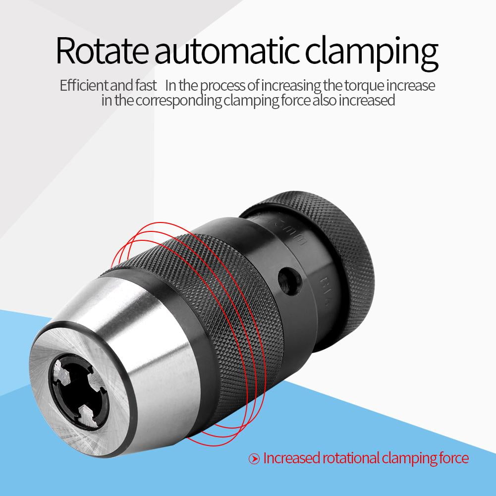 1pc 0-13mm 1//2 Steel Self-Tightening Keyless B16 Chuck for Lathe Electric Drill Strong Clamping Capacity