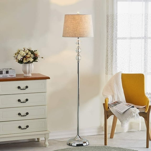 Maxax Crystal Floor Lamp, Modern Standing Lamp