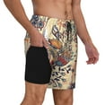 thumbnail image 3 of Haiem Floral With Birds And Fantasy Flowers Mens Swim Trunks with Compression Liner 2 in 1 Swimming Shorts Stretch Swimwear Quick Dry,Board Shorts-3X-Large, 3 of 9