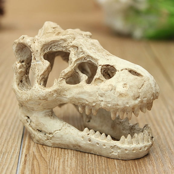 SPRING PARK Aquarium Decoration Skeleton Hole Resin Artificial Dinosaur Skull Skeleton Ornament - Fish Tank Small Skull Aquarium Decorations Cave Landscape Pet Reptile House