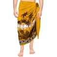 thumbnail image 3 of HAPPY BAY Men's Pareo Swim Trunk Vacation Sarong Beach Wrap One Size Gold, Beach Summer Vacation Aloha, 3 of 4