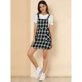 thumbnail image 3 of Vestido Con Botones De Tartán De Cuadros Escoceses Para Mujer Negro L, 3 of 6