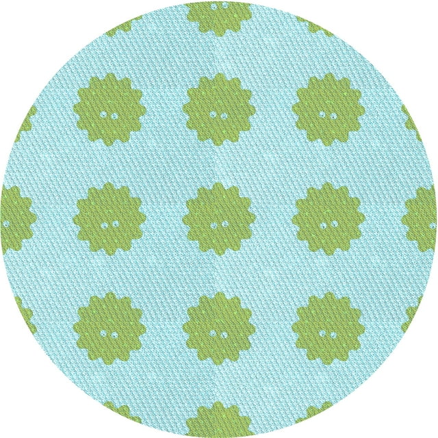 Ahgly Company Tapis Rond Lavable en Machine Intérieur Transitionnel Vert Algue, 7 Pieds Rond