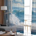 thumbnail image 4 of Blue Sky Ocean Sheer Curtains 63 Inches Length 2 Panels Set, Window Sheer Curtains for Living Room/Bedroom, Coastal Sea Waves Summer Window Scenery Light Filtering Rod Pocket Curtain 52'' x 63'' x 2, 4 of 7