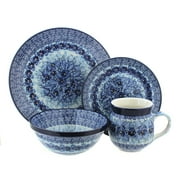 Ceramika Artystyczna Blue Rose Polish Pottery Dinnerware (4 PC) Memory Garden