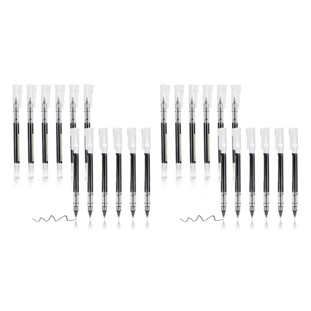 QualitChoice Rolling Ball Pen Smooth Writing Suitable For All Occasions Black Large Capacity 2Set
