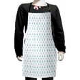 thumbnail image 1 of Anchor Kids Apron, Repetitive Simplistic Sea Maritime Theme Items Seaman Print on Plain Background, Boys Girls Apron Bib with Adjustable Ties for Cooking Baking Painting, Sea Blue White, by Ambesonne, 1 of 2