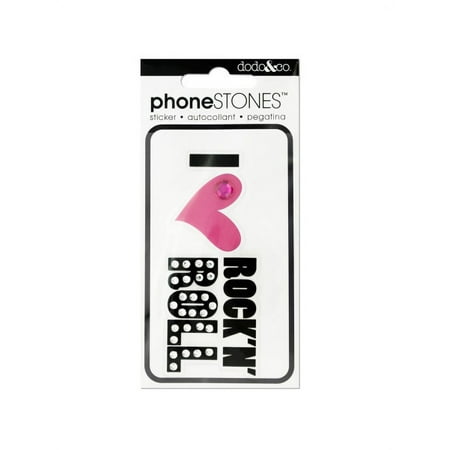 I Love Rock N' Roll Phone Stones Sticker, 24 Count
