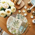 thumbnail image 2 of Vintage Leaves Round Placemats Set of 6 for Dinning Tables,Heat-proof Braided Table Mats 13 Inch,Tree Branch Plant Flower Texture Washable Place Mat for Kitchen Restaurant Party Decor Table Setting, 2 of 9