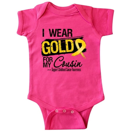 

Inktastic Childhood Cancer Ribbon For My Cousin Gift Baby Boy or Baby Girl Bodysuit