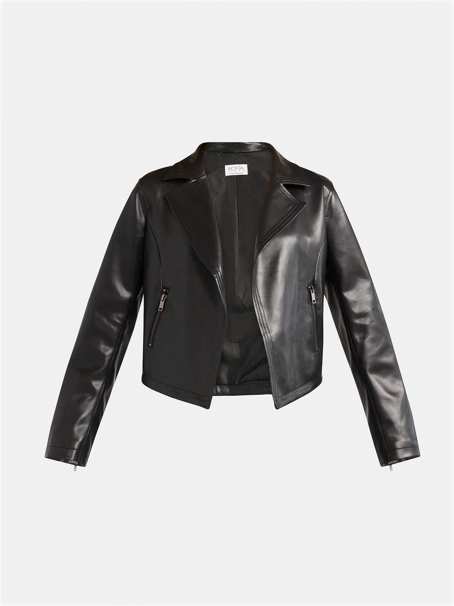 Sofia Jeans Women's Faux Leather Stitch Moto Jacket, Sizes XS-XXL
