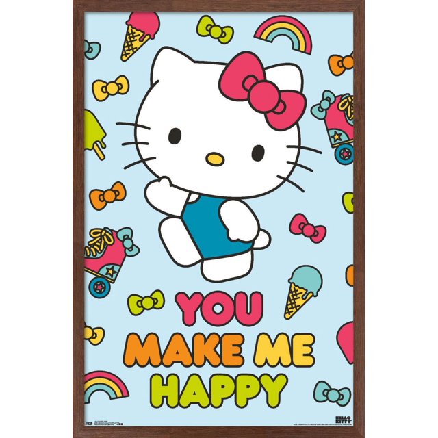 Hello Kitty - Happy Wall Poster, 22.375" x 34"