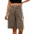 thumbnail image 3 of Women Leopard Print Jorts Cheetah Pants Denim Shorts Wide Leg Jeans Y2k Shorts Pants XL, 3 of 9