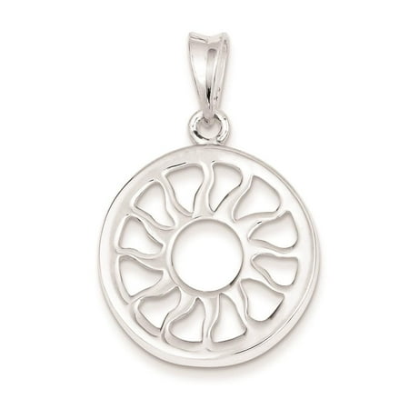925 Sterling Silver Polished Sun Charm Pendant