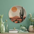 Zhiwo Cactus Bone China Decorative Plate Room Decoration Elegant Crafts Wall Hanging Tabletop