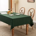 thumbnail image 3 of BALCONY & FALCON Water Resistant Linen Tablecloth 55 x 95 Hunter Green for Outdoor Dining, 3 of 6