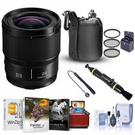 UPC: 0192223194946 | LUMIX S 24mm f/1.8 Lens for Leica L  Bundle with Mac Software Kit  67mm Filter Kit  Pouch  Lens Cleaner  Cleaning Kit  Lens Cap Tether