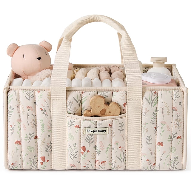 Organizador para Pañales Blissful Diary Floral con Asas