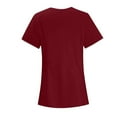 thumbnail image 3 of Wutalume Women's Quick Dry Fabric Solid Color V-Neck Short Sleeve Scrub Top, Healthcare and Medical Work Uniform,Wine 2XL, 3 of 4
