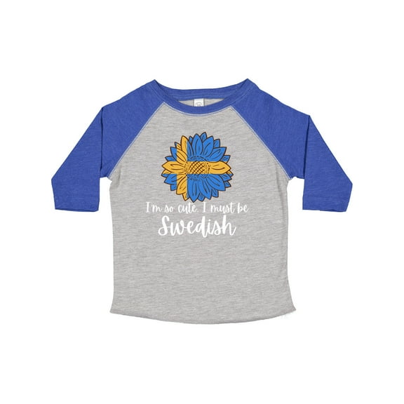 Inktastic I'm So Cute, I Must Be Swedish Sunflower Sweden Flag Boys or Girls Toddler T-Shirt