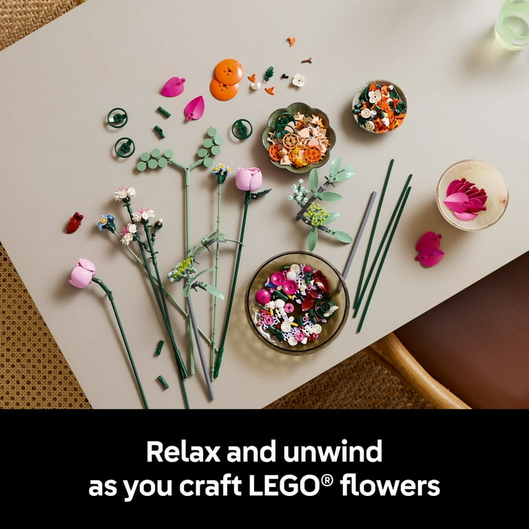 LEGO Botanicals Pretty Pink Flower Bouquet Building Set for Adults - Artificial Flowers for Home Decor, Centerpiece for Tables - Gift Idea for Women & Men - 10342
