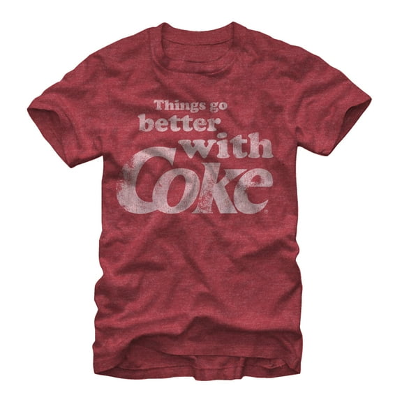 Men's Coca Cola Things Go Better With Coke Graphic Tee Red Heather Medium
