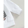 thumbnail image 6 of Cenuakty Baby Girls Halloween Outfits, Toddler Ghost Print Round Neck Sweatshirt and Flared Pants Set Headband Infant Suits, 6 of 9