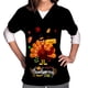 thumbnail image 3 of Puntoco Blusa de manga corta con cuello en V para mujer con bolsillos Puntoco Puntoco-3707, 3 of 4