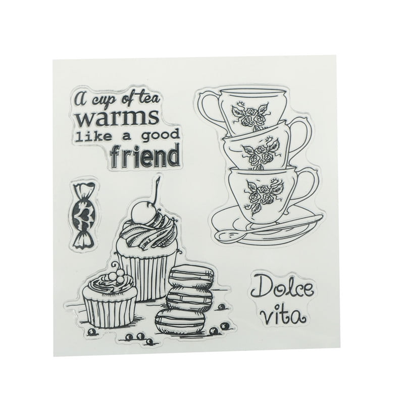 teacup clear rubber stamps seal scrapbooking album card decor diary diy crafHFCA 