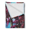 thumbnail image 2 of Seascape Soft Flannel Fleece Throw Blanket, Floral Colored Blossom Trees on Tropic Sandy Beach Seascape Summer Print, Cozy Plush for Indoor and Outdoor Use, 50" x 60", Blue Pink Cream, by Ambesonne, 2 of 5