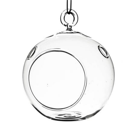 Athenas Garden HCH0105 5 in. Clear Round Hanging Terrarium Globe Set of 2