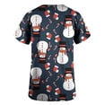 thumbnail image 5 of TIMIFIS Hauts de Blouse Rouge pour Femmes, Col Croisé, Imprimé de Noël, Manches Courtes, Col en V, Tunique de Travail Infirmière avec Poches-Rouge Automne/hiver, 5 of 5