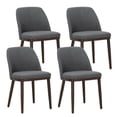 thumbnail image 4 of AFO Fabric Upholstered Dining Chairs Set of 4, Modern Padded Kitchen Chairs with Ergonomic Curved Back & Solid Wood Legs, For Dining Room & Kitchen, Grey, 4 of 11