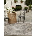 thumbnail image 3 of Unique Loom Outdoor Traditional Collection Area Rug - Valeria (13' 1" Square Charcoal/Natural), 3 of 9